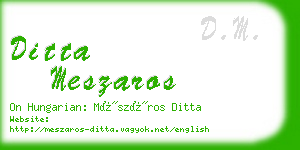 ditta meszaros business card